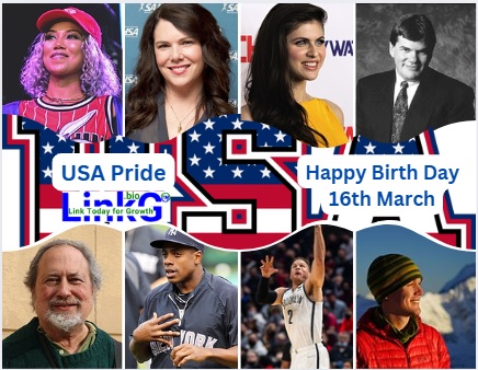 16th March Today Birthday for USA Pride