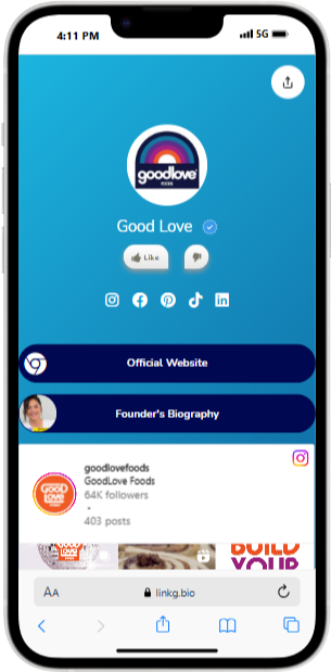 GoodLove Foods Business Bio Profile